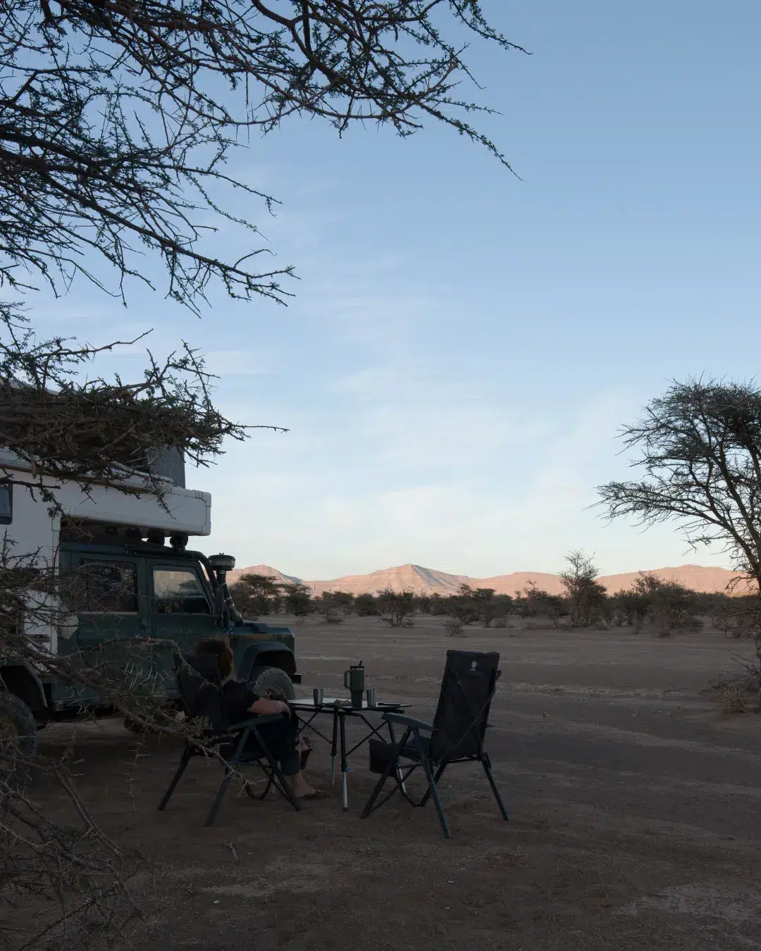 Isolated track towards the Moroccan Sahara in a Defender